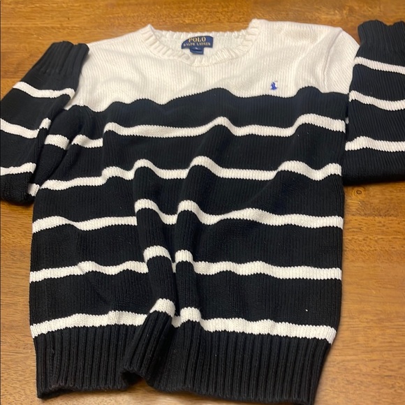 Polo by Ralph Lauren Black and White Crewneck Sweater